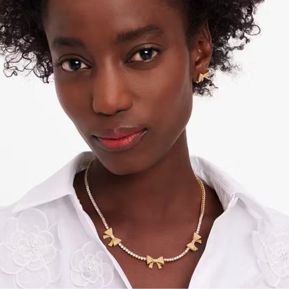 $149 Kate Spade Wrapped In A Bow‎ Tennis Necklace NWT - Picture 3 of 5